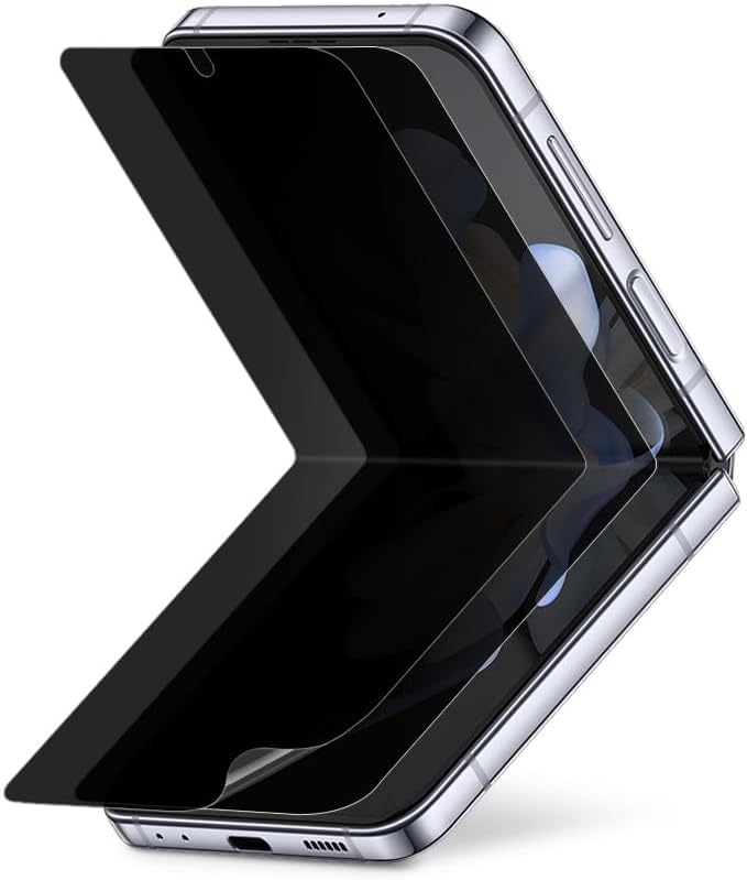 Paquete de 2 protectores de pantalla antiespía para Samsung Galaxy Z Flip 4, 2 piezas en el interior de película híbrida flexible EPU de alta