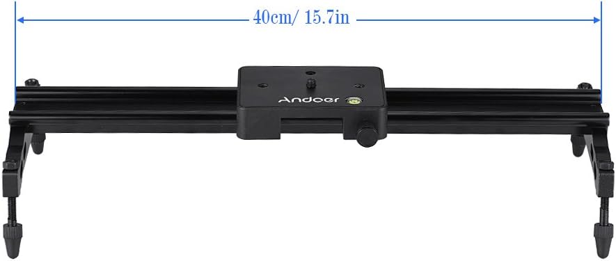 Andoer Carril estabilizador de pista deslizante de cámara de 15.7 in compatible con Nikon Canon Sony, carga máxima 6kg1.3lb