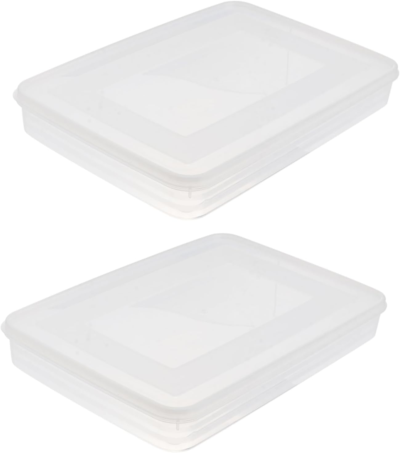 HOMSFOU 2 unidades de cajas de bola de masa para nevera, contenedor de plástico grande, contenedores de almacenamiento planos, contenedores
