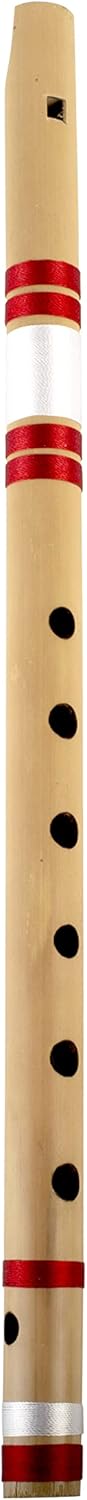 Flauta de bambú de madera india auténtica de 17 pulgadas en “G” Key Fipple Woodwind Grabadora de instrumentos musicales Bansuri tradicional, hechos
