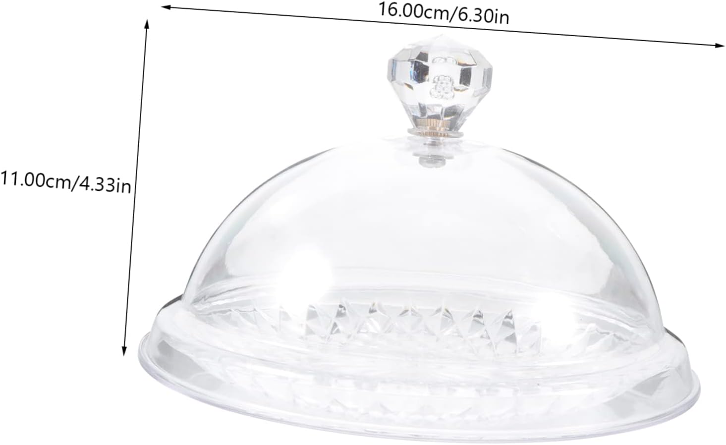 UPKOCH Soporte transparente para tartas de polipropileno con tapa, tapa de cúpula, 12 “x 12”