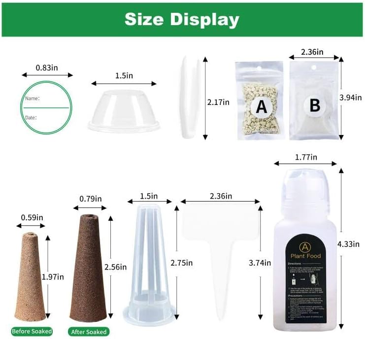 Kit de 77 cápsulas de semillas para Aero Garden y todo el sistema hidropónico, kit Oliz Grow Anything con 12 esponjas de cultivo, 12 cestas de