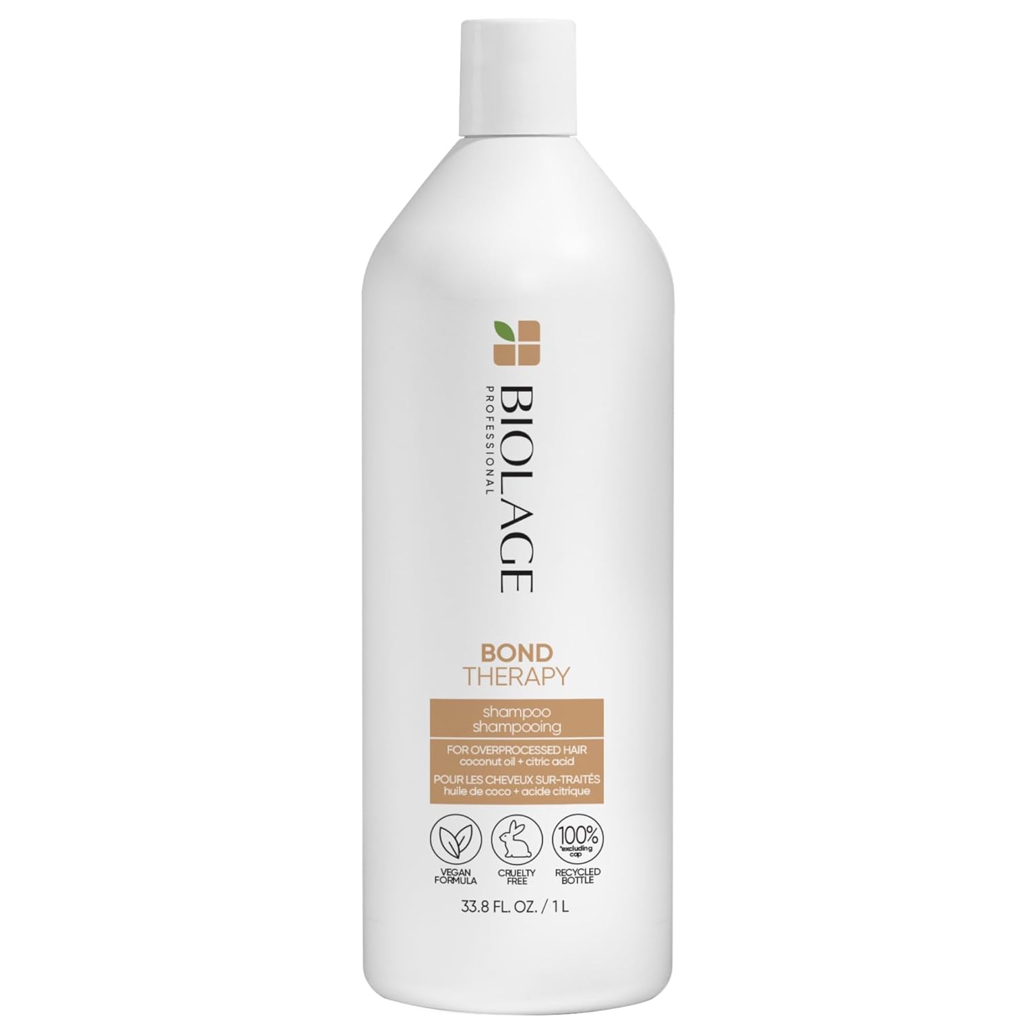 Biolage Bond Therapy Champú sin sulfato  Construye enlaces y reduce la rotura  Sin parabenos ni sulfatos  Vegano  Champú profesional de salón  Sin
