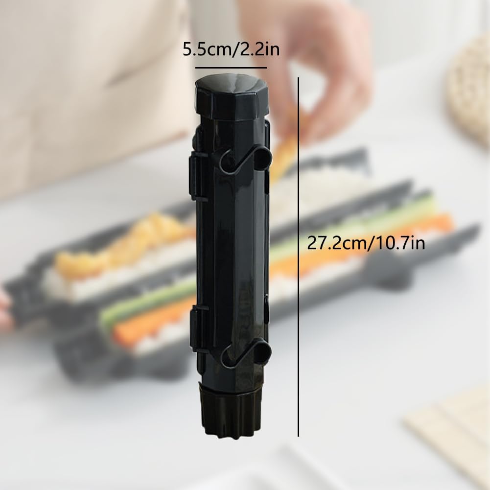 Bazooka de sushi con tapete de bambú para sushi, kit de fabricación de sushi para principiantes para la familia, 2 piezas