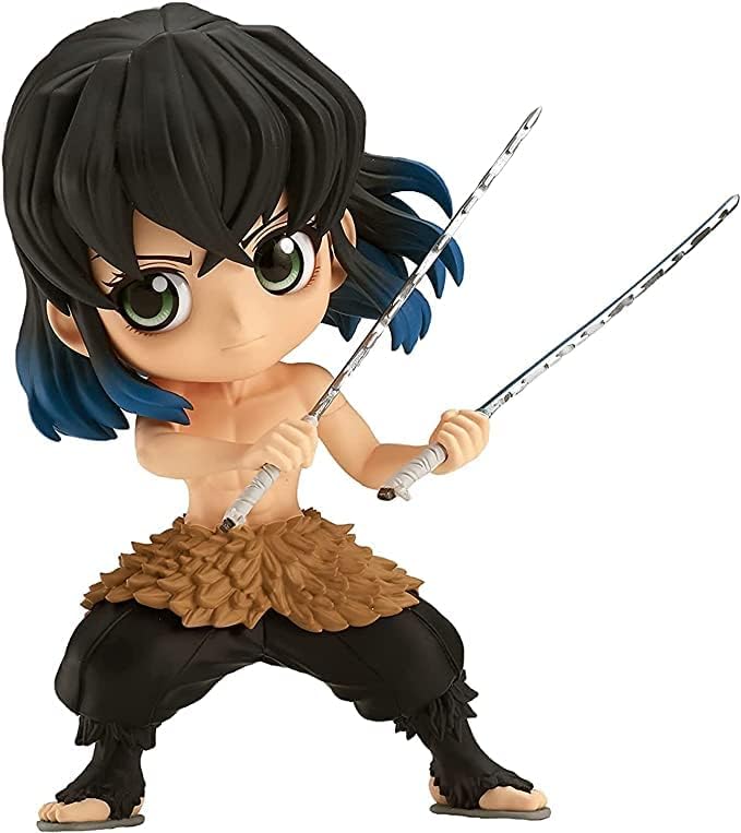 Inosuke Hashibira Q Versión Nendoroid Figura de acción con accesorios para la cara Muñeca de acción conjunta PVC Anime Modelo de personaje