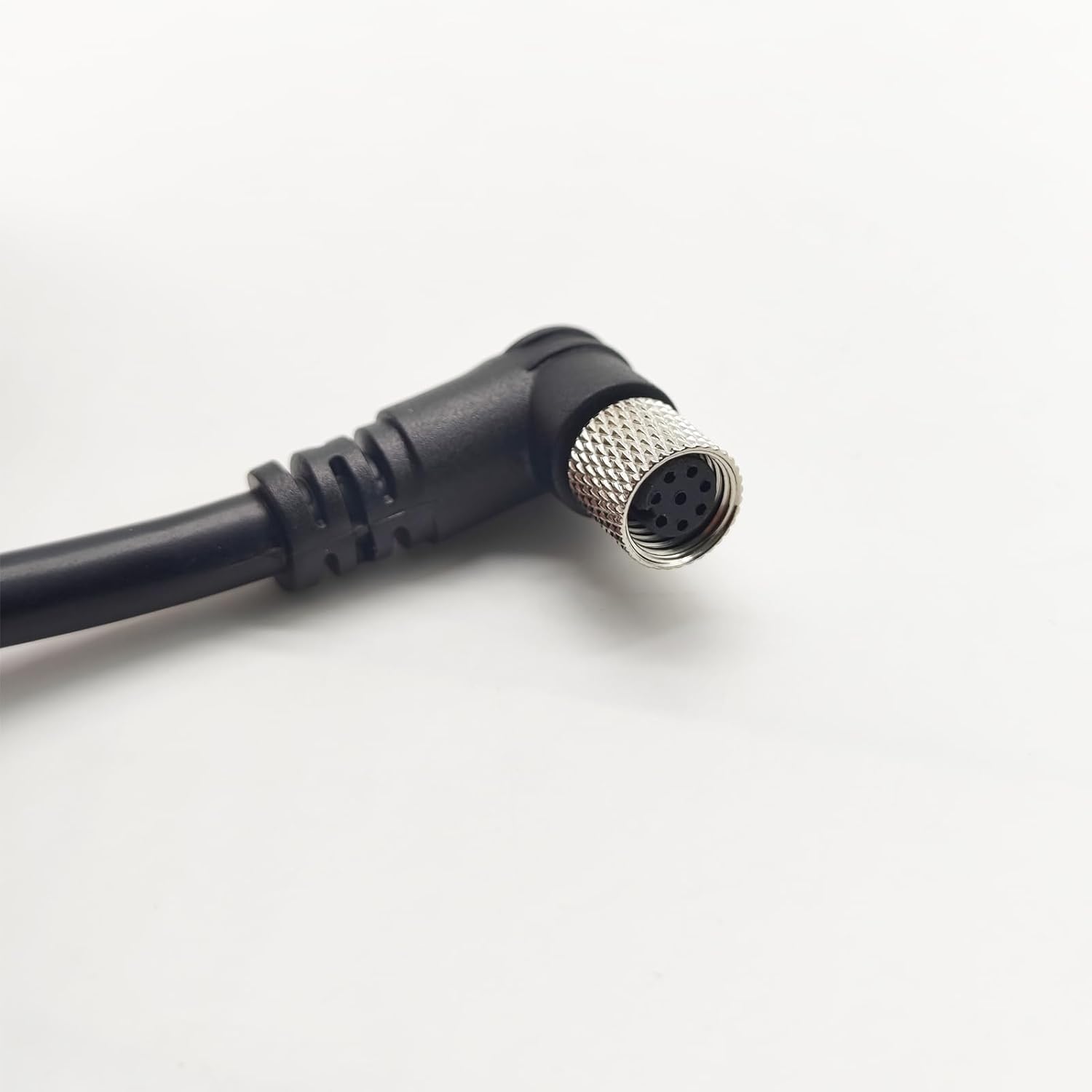 FOWIUNYE Cable conector hembra M8 de 8 pines, un código de ángulo recto Cable de moldeo de ángulo recto Sensor de aviación hembra Cable eléctrico de