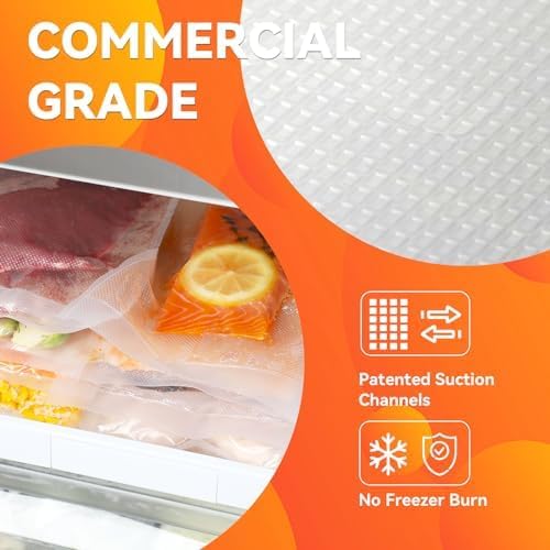 Rollo de sellado al vacío con cortador, 6 x 100 pies y 8 x 100 pies, 2 rollos ideal para guardar alimentos, sin BPA, grado comercial, ideal para