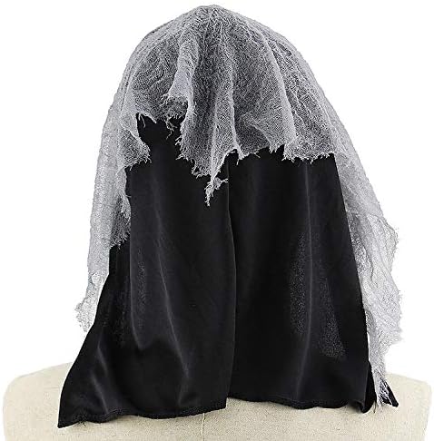 GREUS Máscara de bruja de anciana, disfraz de Halloween, espeluznante y aterrador, accesorio de decoración de fiesta de cosplay