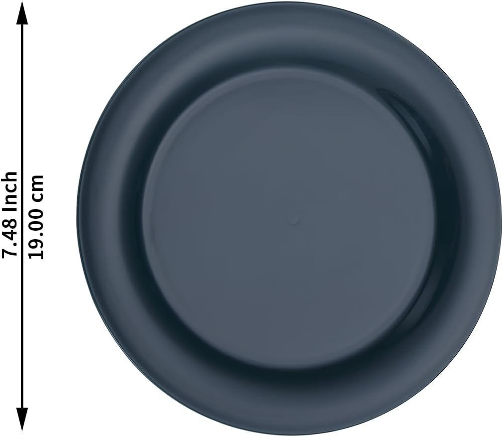 Evanda Platos de plástico de 8 piezas, platos llanos de 7.5 pulgadas, irrompibles y reutilizables para todos los propósitos y todas las edades, sin