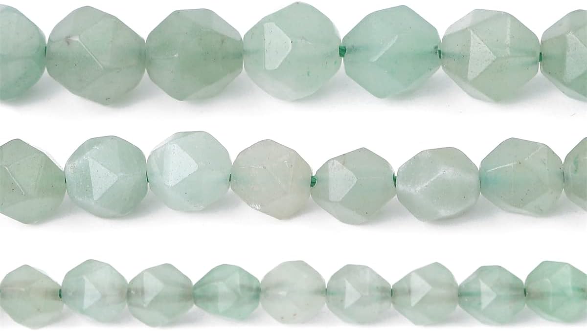 Cuentas redondas facetadas de piedra de jade de aventurina verde natural, 0.394 in, 14.2 inhebra para la fabricación de joyas