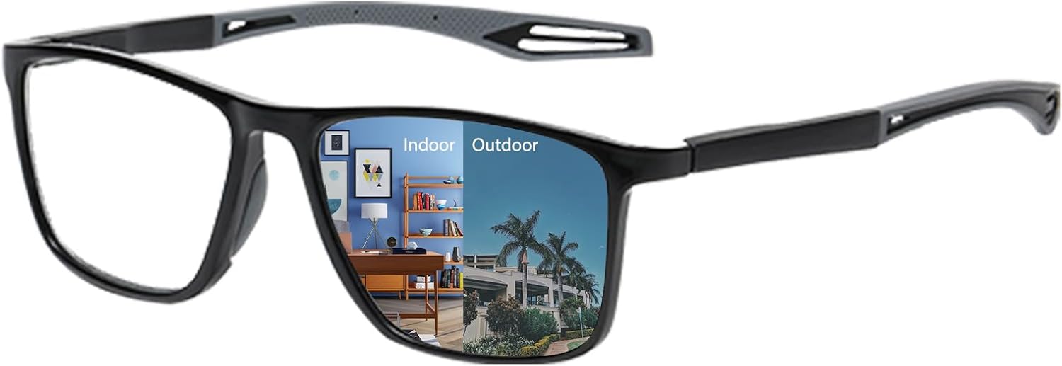 Gafas de miopía fotocromática para hombres y mujeres a distancia, bloqueo de luz azul, lentes de visión corta
