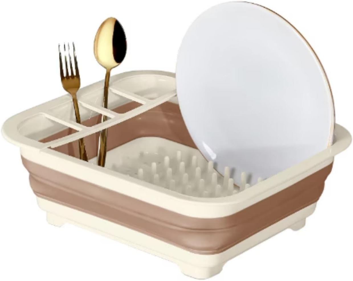 Escurridor de platos plegable y escurridor, escurridor de platos plegable portátil, organizador de vajilla, estante plegable de almacenamiento de