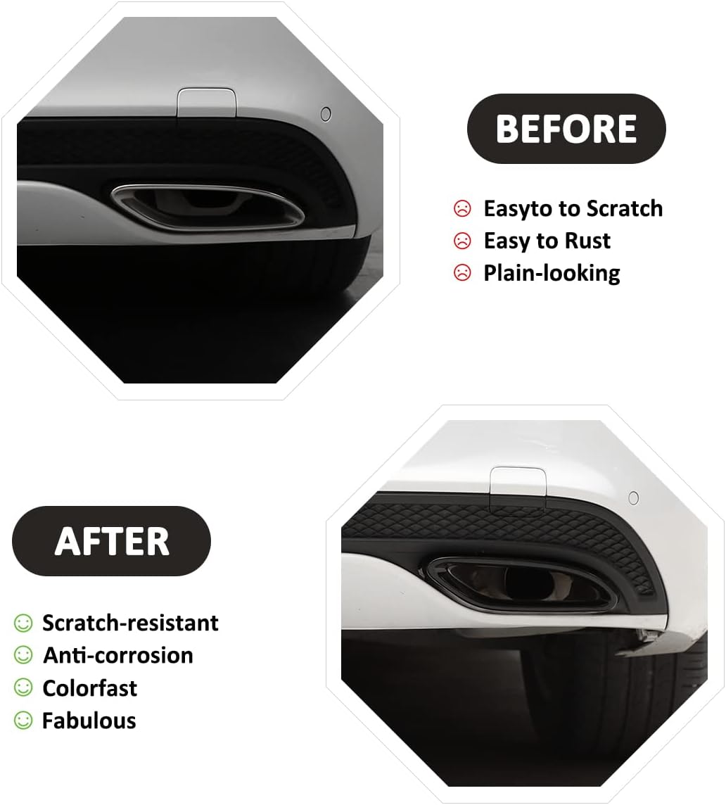 Stainless Exhaust Muffler Tail Pipe Trim Cover For Mercedes Benz A B C E Class 2014-2022GLE GLC GLS CLS CLA W166 X253 X166 C257 2015-2022