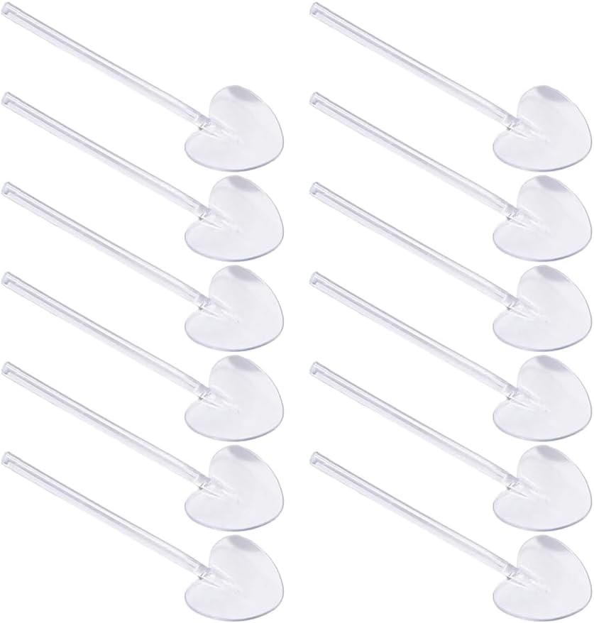 100 cucharas de plástico transparente, desechables, sólidosduraderos, cubiertos de plástico resistente, mini cucharaditas de degustaciónservir,