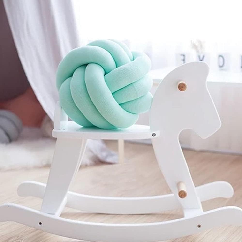 Almohadas redondas de nudo para decoración de habitación de niños, juguetes de peluche calmantes para aliviar el estrés (menta, 11 pulgadas11.0in)