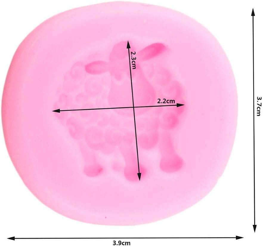 Molde de silicona de ovejas 3D para bricolaje, molde de jabón, para decoración de pasteles, pasta de goma, chocolate, gelatina, cubitos de hielo,
