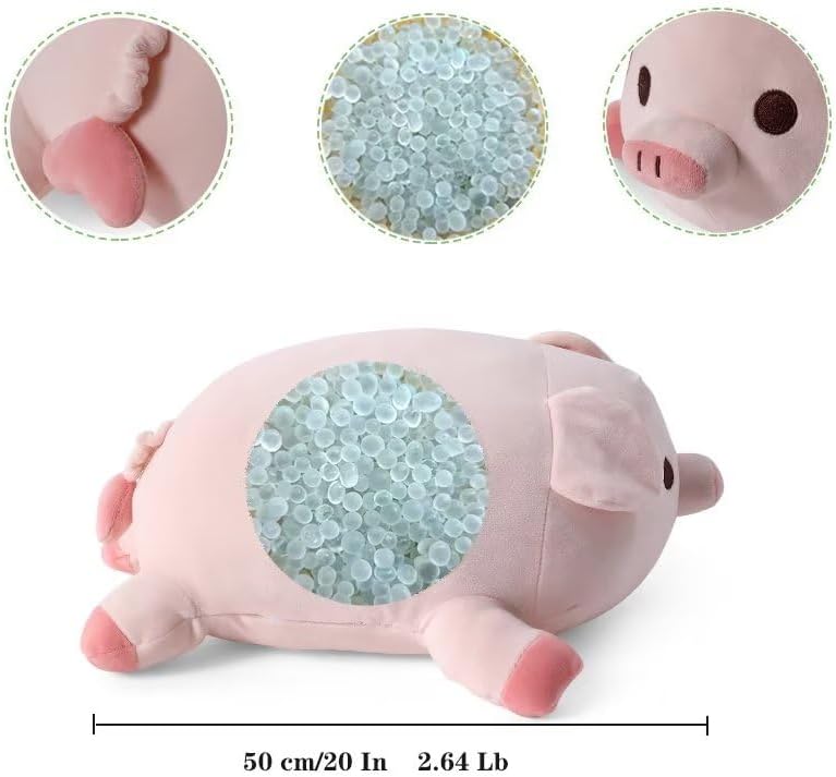 Animal de peluche con peso de 19.6 pulgadas, lindo juguete de peluche con peso de cerdo para niños y adultos, regalo de ansiedad, almohada de