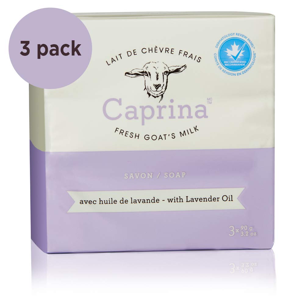 Caprina – Jabón en barra de leche de cabra fresca, aceite de lavanda, barra de jabón orgánica de cabra para manos y cuerpo, hidratante,