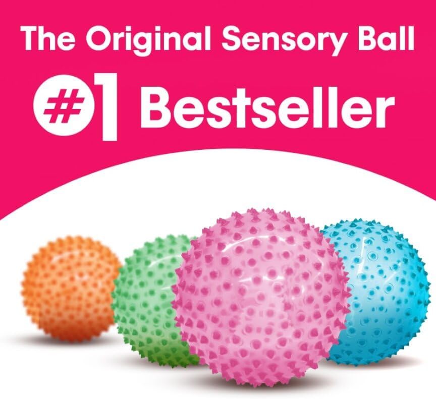 Edushape La bola sensorial original para bebé, bola de bebé de 7 pulgadas que ayuda a mejorar las habilidades motoras gruesas para niños de 6 meses