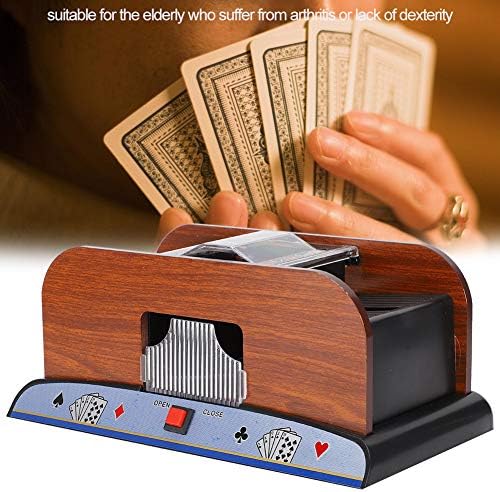 Dioche Barajador automático de cartas, funciona con pilas automáticas de 2 barajas para blackjack, póquer silencioso, fácil de usar, ideal para uso