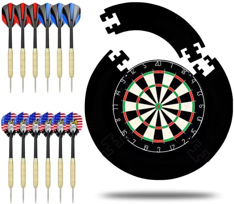 Linkvisions – Juego de dardos de goma EVA para diana de sisalcerdas y dardos de punta de acero de 0.63oz, opcional