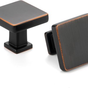 ASKANO Paquete de 20 pomos cuadrados para armario de cocina, bronce aceitado, ZK2205 Tirador moderno, herrajes sólidos para cajón, aparador, baño, ASKANO Paquete de 20 pomos cuadrados para armario de cocina, bronce aceitado, ZK2205 Tirador moderno, herrajes sólidos para cajón, aparador, baño,