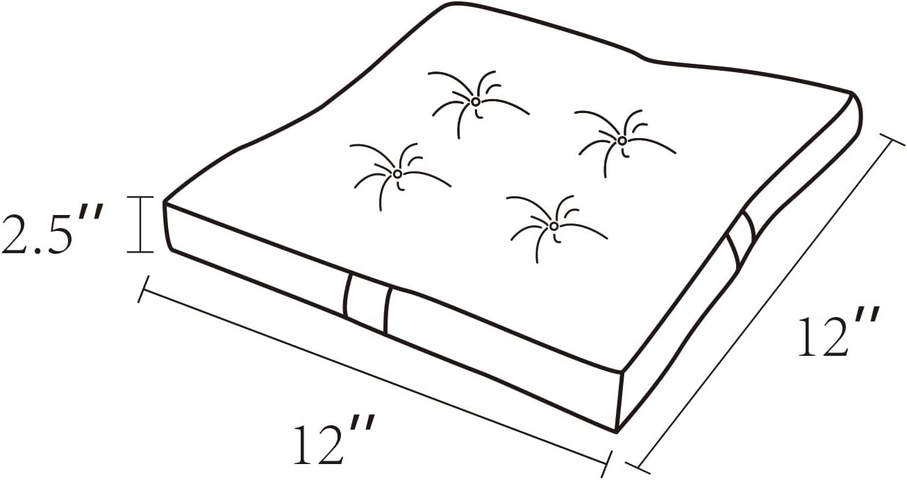 Cozplen Cojines cuadrados para taburetes de bar, para patio, hogar, cocina, con lazos de 12 pulgadas, juego de 2, color negro