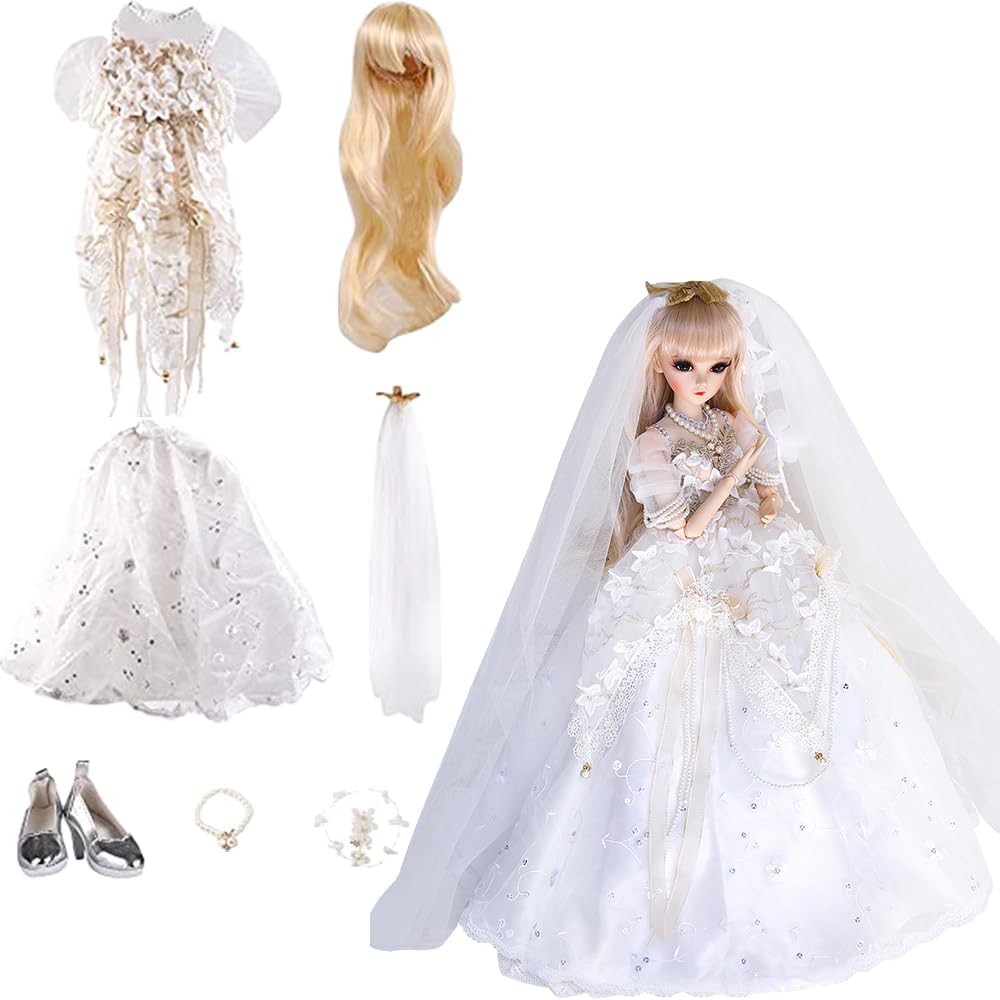 UCanaan BJD – Juego de ropa de muñecas SD de 13, pelucas, zapatos, calcetines, accesorios, juego completo para muñecas BJD de 24 pulgadas y 23.6 in