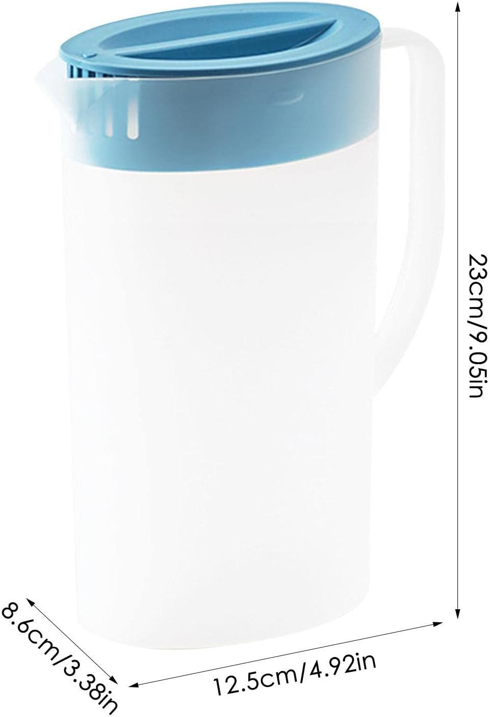 Jarra de agua para bebidas, jarra de jugo con tapa, jarra de té helado, recipiente de limonada para leche, boquilla en forma de V, jarras de jugo de