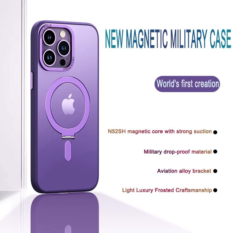 Funda compatible con iPhone 13 Pro Max con soporte invisible magnético transparente, funda para iPhone 13 Pro Max, compatible con carga inalámbrica,