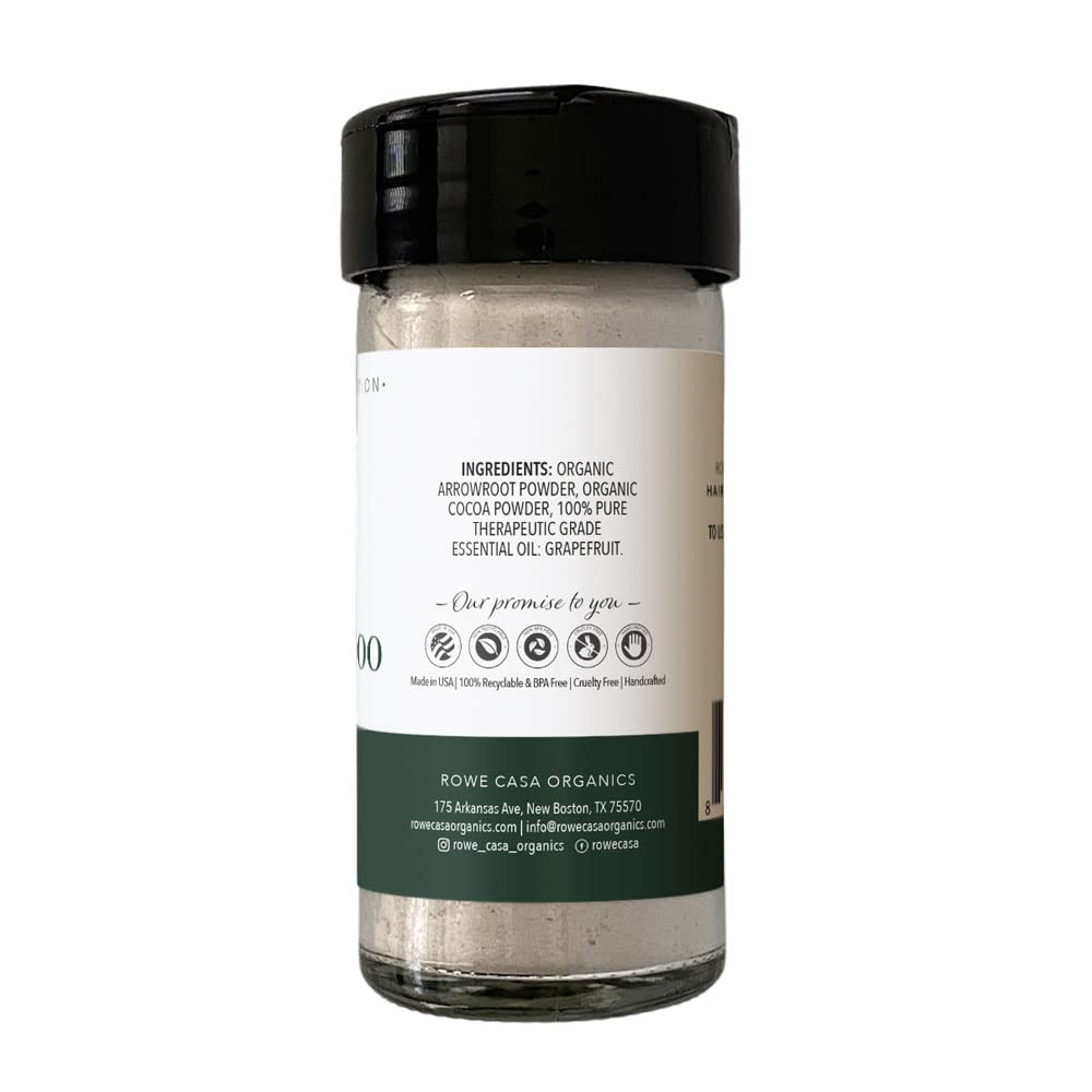 Rowe Casa Organics Champú seco para cabello claro, champú en polvo totalmente natural para cuero cabelludo y cabello grasos, 2 onzas