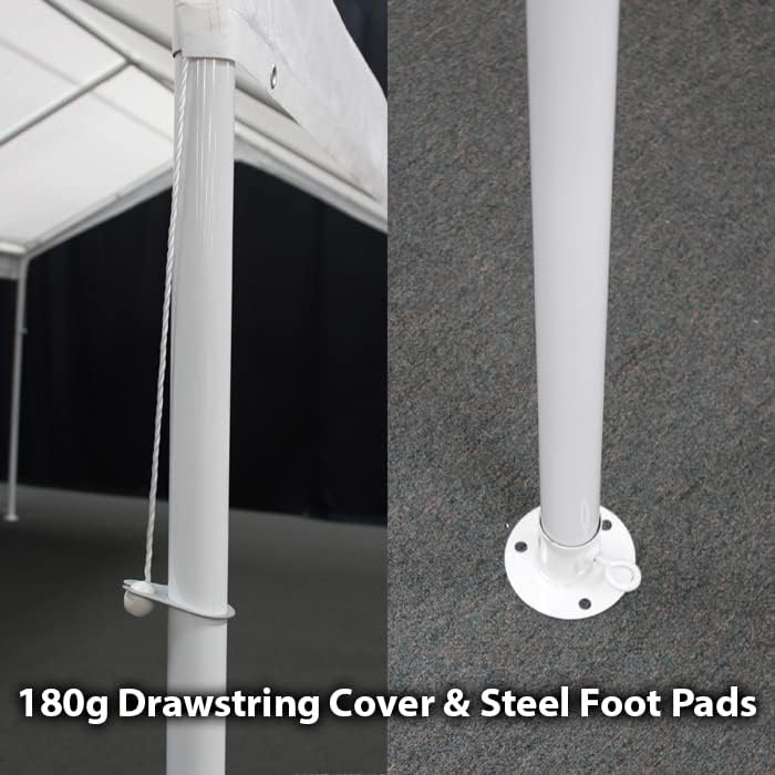 KING CANOPY HC1820PC Toldo de 18 pies x 20 pies, Hércules, 8 patas, blanco