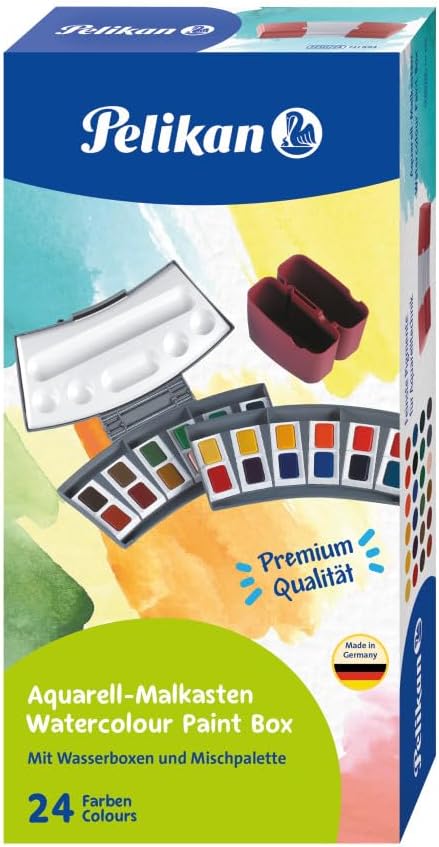 Pelikan Juego de pintura de acuarela transparente, 24 colores (721894)