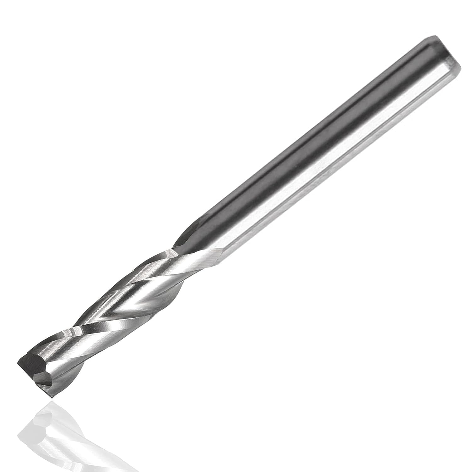Yakamoz Broca de enrutador en espiral, 10 piezas de 18 de pulgada de carburo de carburo CNC, cortador de fresado de extremo plano, 2 flautas, brocas