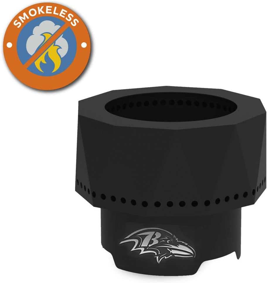 Blue Sky Outdoor Living NFL Jacksonville Jaguars Ridge – Hoyo portátil de acero sin humo con bolsa de transporte y kit de pantalla de chispa, leña y