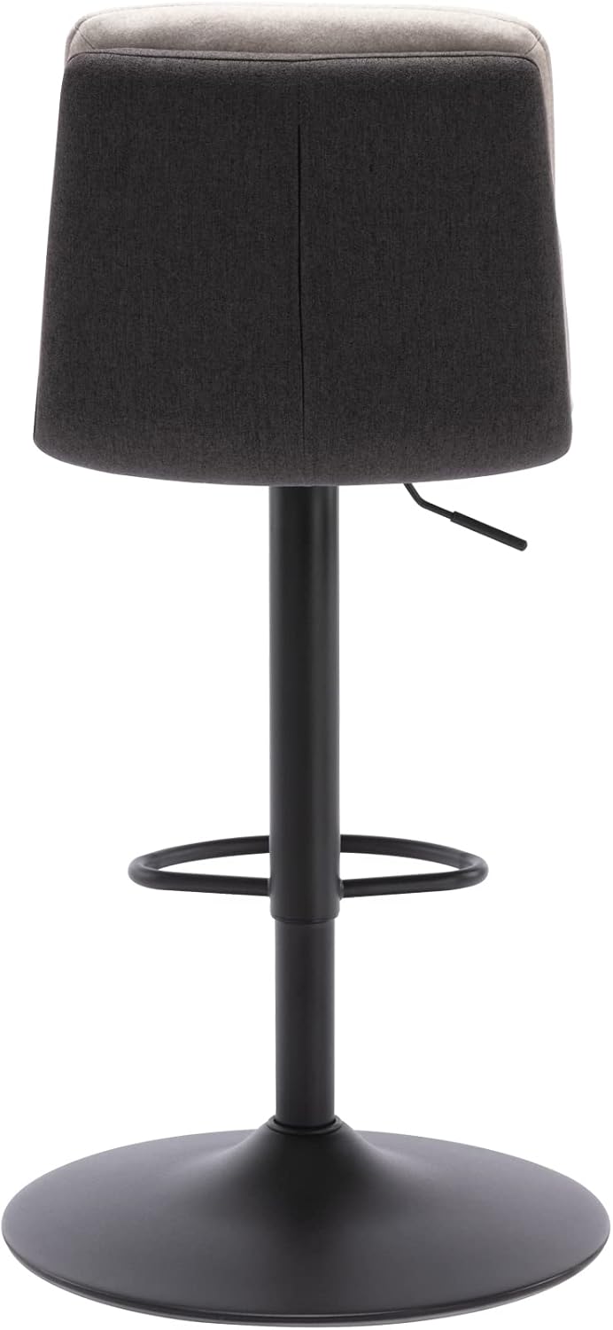 Brage Living Taburete de bar ajustable de tela, taburete giratorio de altura de mostrador con respaldo, silla de bar de cocina sin brazos para