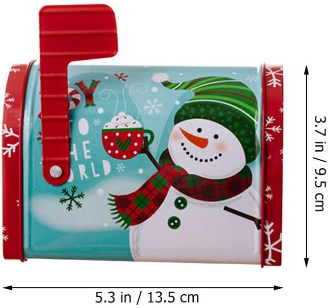 UPKOCH Contenedores de almacenamiento de hierro para galletas de Navidad, tarro de dulces, latas de dulces de Navidad, cubierta de poste,