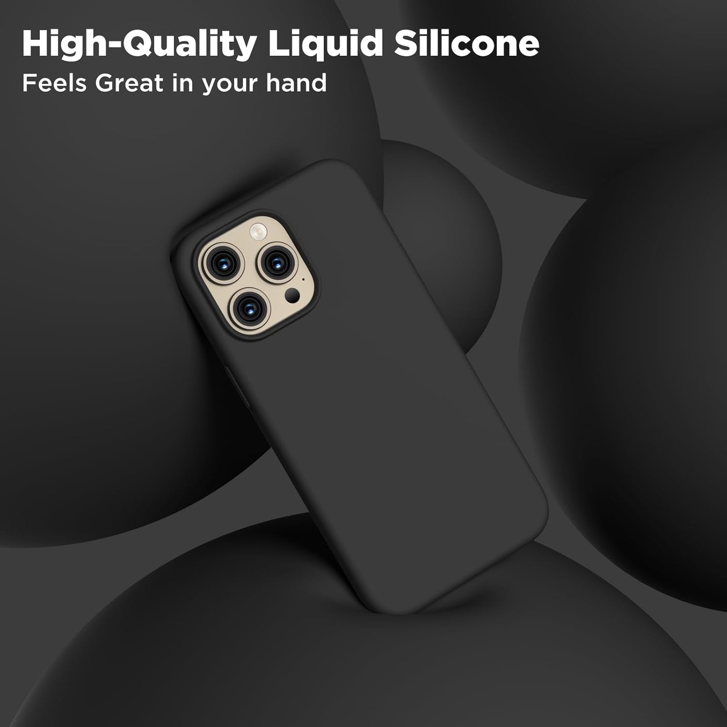 Compatible con iPhone 15 Pro Max, funda de silicona líquida, funda protectora de cuerpo completo a prueba de golpes, funda delgada para teléfono con