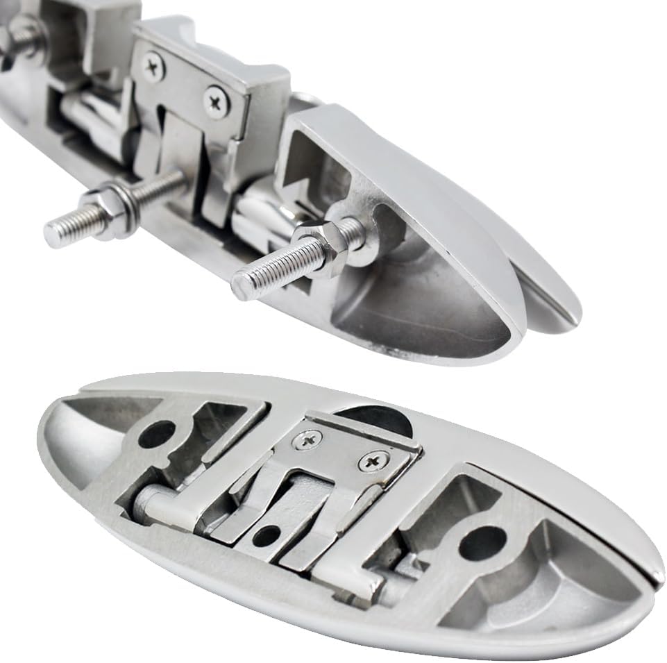 Tacos plegables de acero inoxidable 316 de 5 pulgadas, 6 pulgadas, 8 pulgadas, para barco, kayak, decoración con cierre