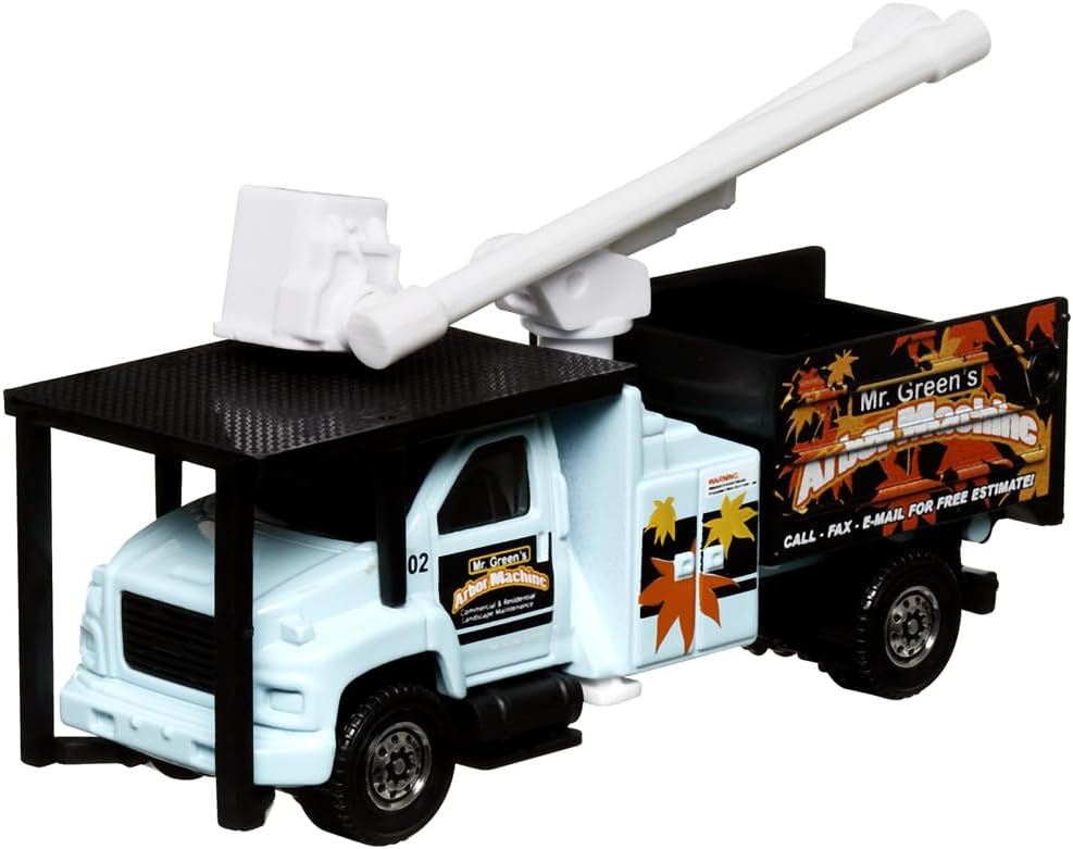 Matchbox – Vehículo fundido a presión para equipos de trabajo – GMC C8500 Topkick – Camión de poda de árboles  Azul claro  Serie 70 aniversario