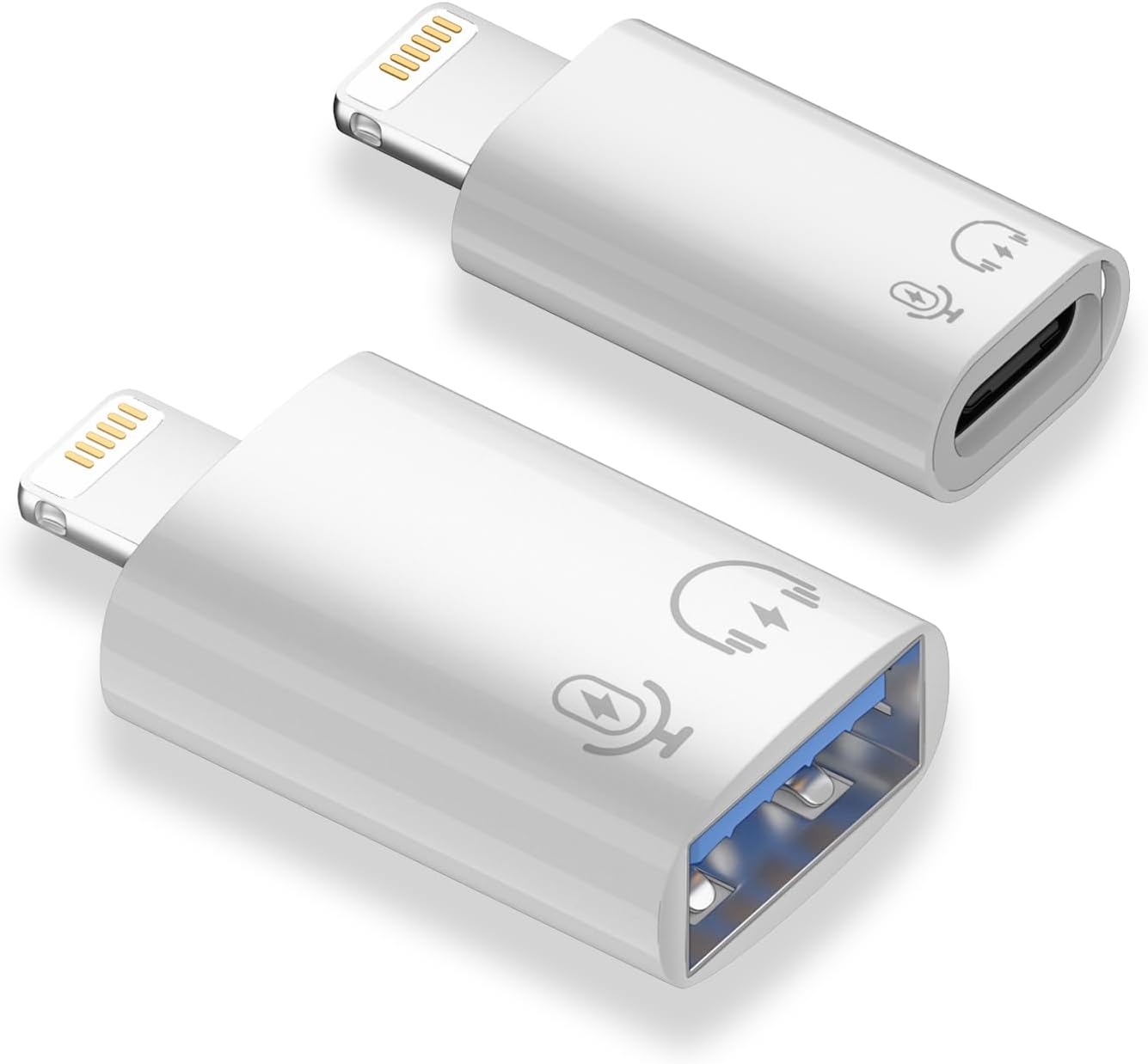 AreMe Paquete de 2 adaptadores USB CUSB 3.0 hembra a Lightning macho OTG para iPhoneiPad, compatible con lector de tarjetas, disco U, unidad flash