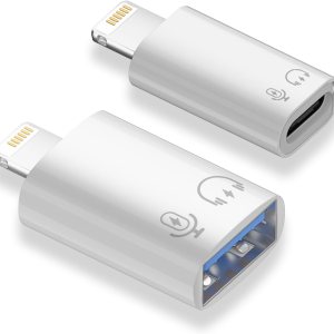 AreMe Paquete de 2 adaptadores USB CUSB 3.0 hembra a Lightning macho OTG para iPhoneiPad, compatible con lector de tarjetas, disco U, unidad flash AreMe Paquete de 2 adaptadores USB CUSB 3.0 hembra a Lightning macho OTG para iPhoneiPad, compatible con lector de tarjetas, disco U, unidad flash