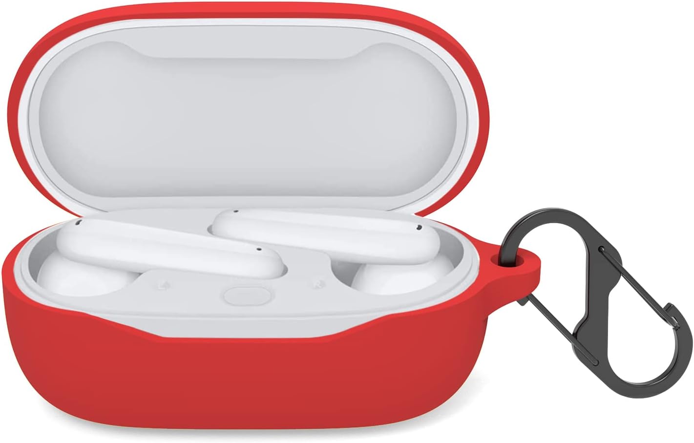 NOOETAH Funda compatible con Huawei Freebuds SE, funda protectora de silicona absorbente de golpes con llavero (rojo)