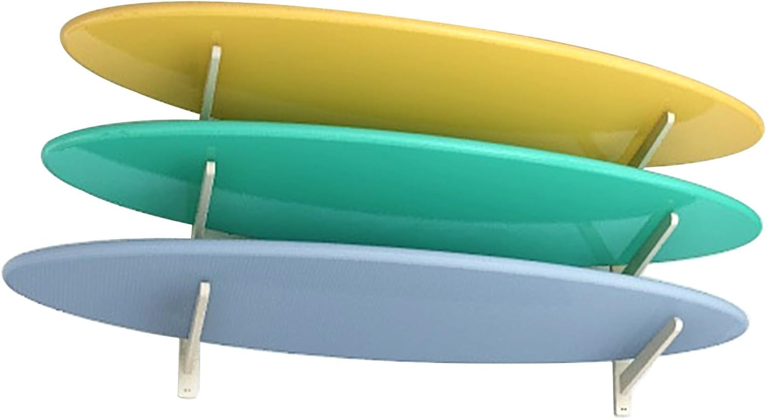 Stranthother Soporte de pared para tabla de surf, 3 tablas de surf, soporte de madera maciza para tablas de surf, soportes de tabla de surf para