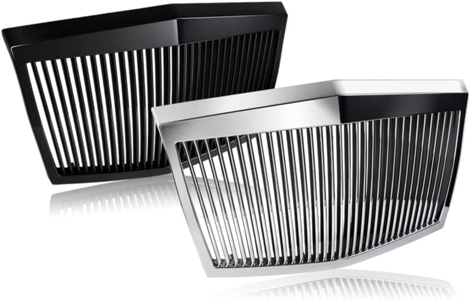 Parrilla frontal vertical ABS compatible con Chrysler 300 300C 2005-2010, parrilla frontal vertical negra o cromada, estilo Phantom, 2006 2007 2008