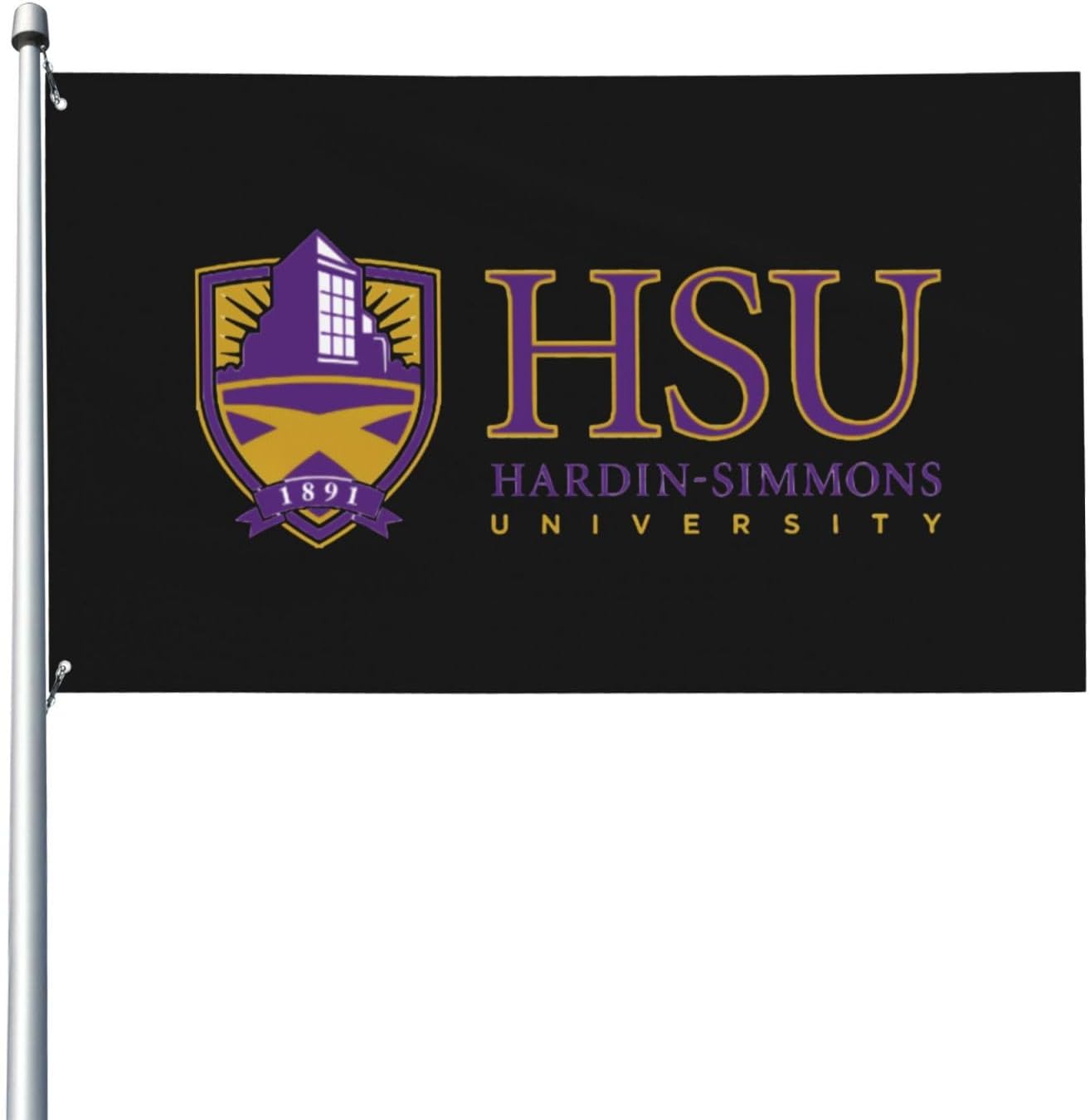 Hardin-Simmons – Bandera decorativa para exteriores con logotipo de la universidad, de 3 x 5 pies, bandera de jardín, bandera individual para
