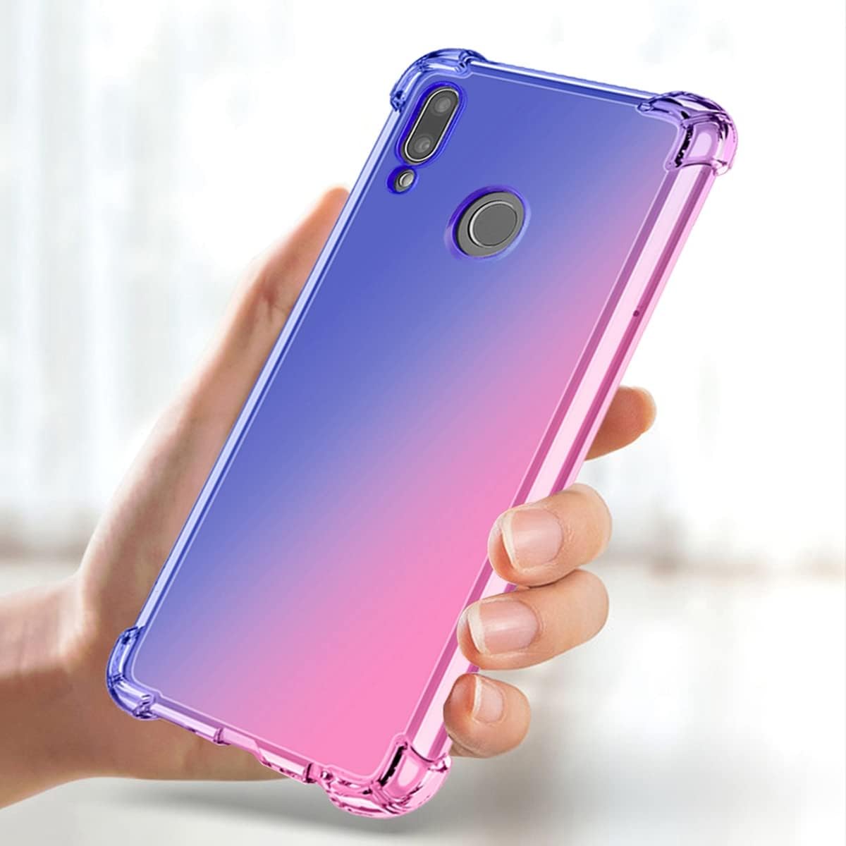 Funda para Y7 2019Y7 Prime 2019, Dub-LX1 Dub-LX3 Linda funda para niñas y mujeres, degradado, delgada, antiarañazos, funda protectora de TPU suave a