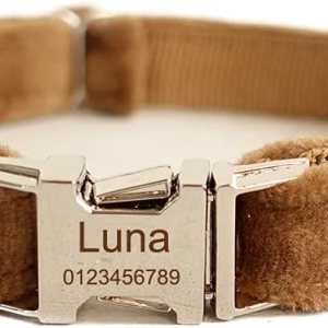 Collar de gato personalizado con nombre, número de teléfono grabado, personalizado con campana para perros pequeños, cachorros, gatitos Collar de gato personalizado con nombre, número de teléfono grabado, personalizado con campana para perros pequeños, cachorros, gatitos