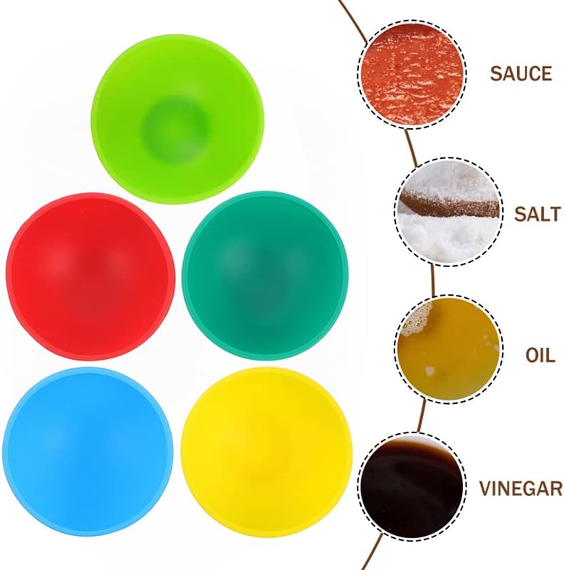 Cuenco pequeño de silicona para adultos y niños, cuencos de silicona multicolores resistentes al calor, cuencos de preparación y servir,