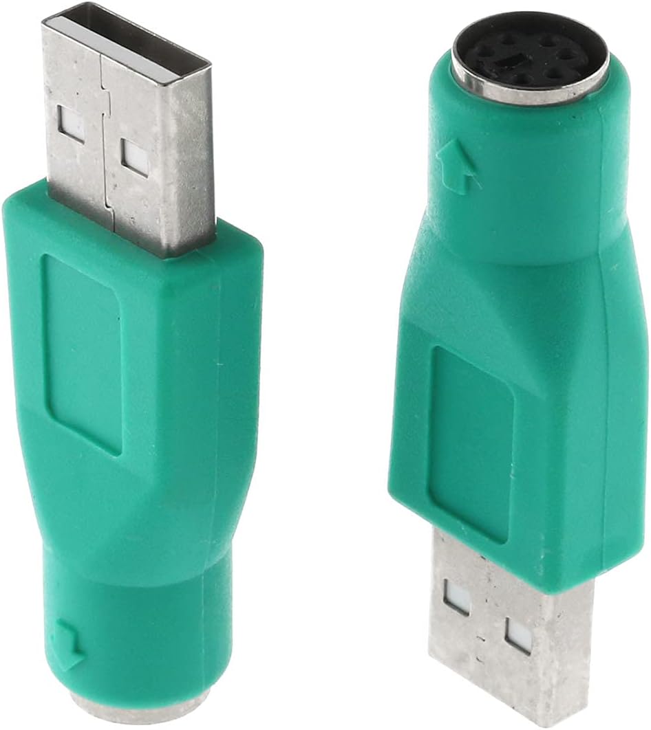 Adaptador USB a PS2 2 unids verde PS2 hembra a USB macho adaptador convertidor para ratón y teclado
